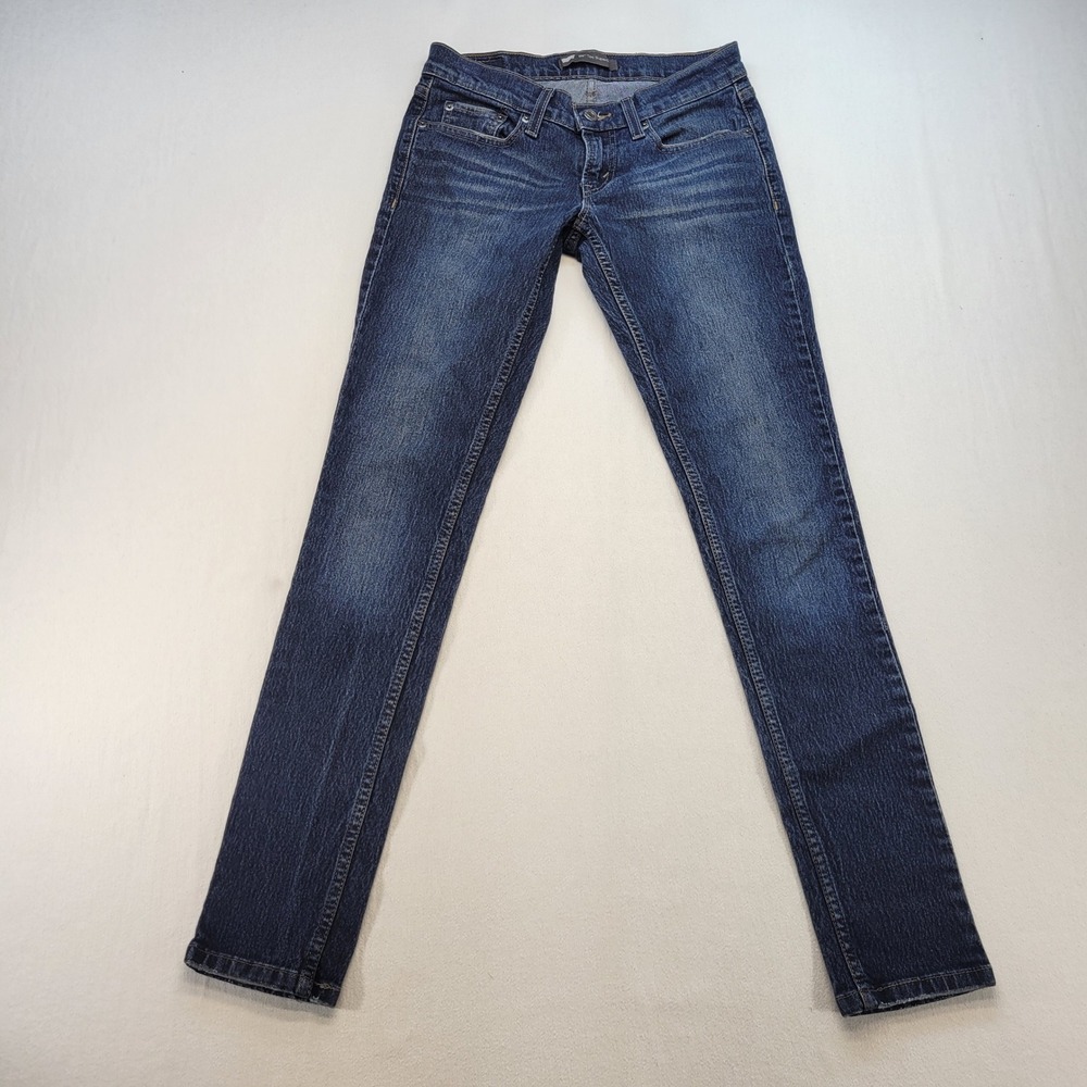 Levi's 524 Too Superlow Jeans Womens 5 M 27 Blue Skinny Dark Wash Stretch
